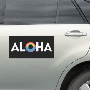 Aloha Rainbow Island Hawaii Pride LGBTQ Car Magnet