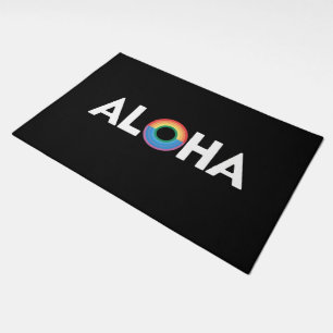 Aloha Rainbow Island Hawaii Pride LGBTQ Doormat