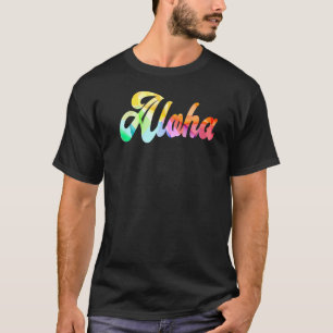Aloha Rainbow Prism Vintage Retro Hawaiian Luau Is T-Shirt