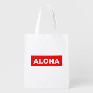 Aloha red grocery bag