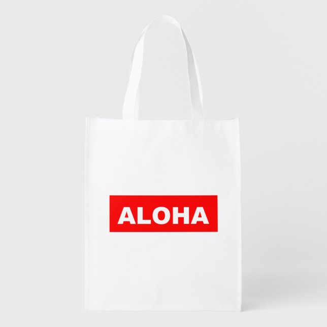 Aloha red grocery bag (Front)