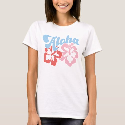 Aloha Retro Distressed Hibiscus T_shirt