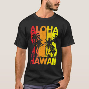 Aloha Retro Surf Hawaiian Palm Tree Hawaii Vacatio T-Shirt