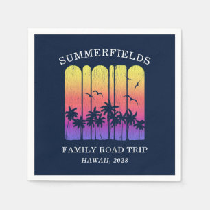 Aloha Retro Tropical Road Trip Matching Family Napkins
