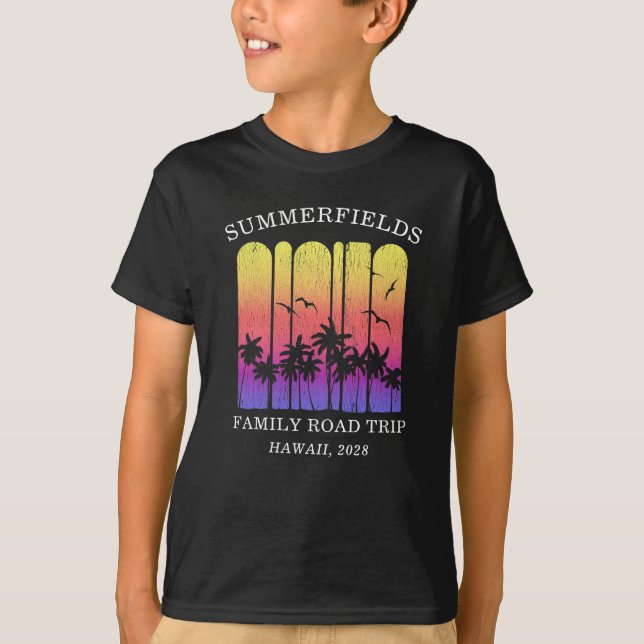 Aloha Retro Tropical Road Trip Matching Family Son T-Shirt (Front)