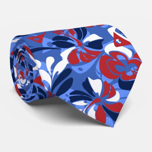 Aloha Revolution Hawaiian Hibiscus Two_sided Print Neck Tie