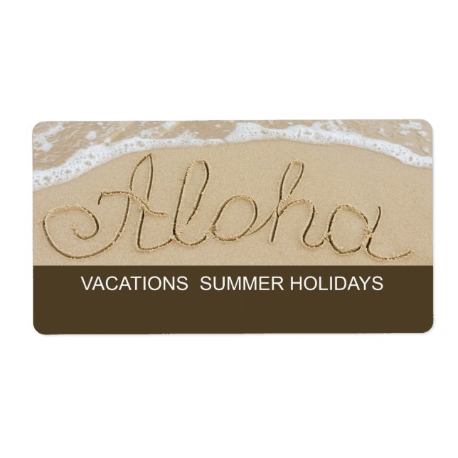 Aloha sand word label (Front)