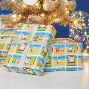Aloha Santa Claus Wrapping Paper