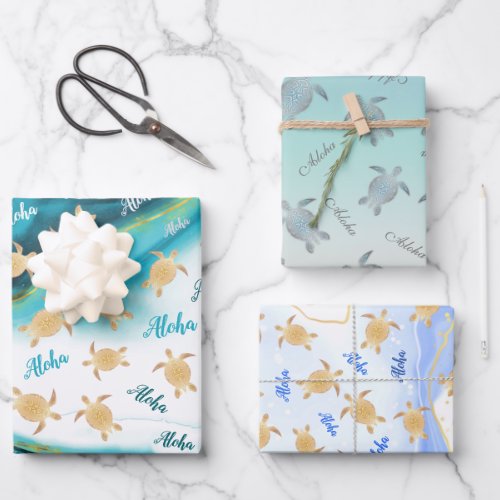 Aloha   Sea Turtles I Wrapping Paper Sheets