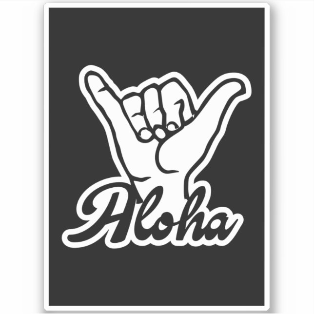 Aloha Shaka Hand, Hang Loose sign Sticker (Front)