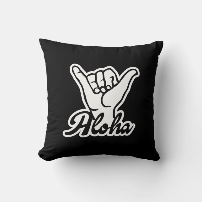 Aloha Shaka Hand, Hang Loose Throw Pillow (Front)