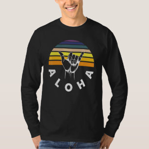 Aloha Shaka Sunset Design Love To Surf T-Shirt