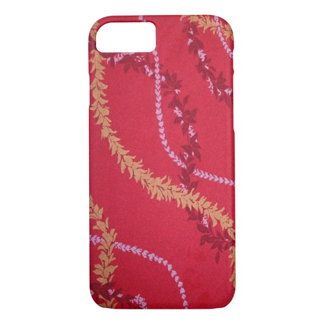 Aloha Shirt Red Leis Hawaiian Case-Mate iPhone Case (Back)
