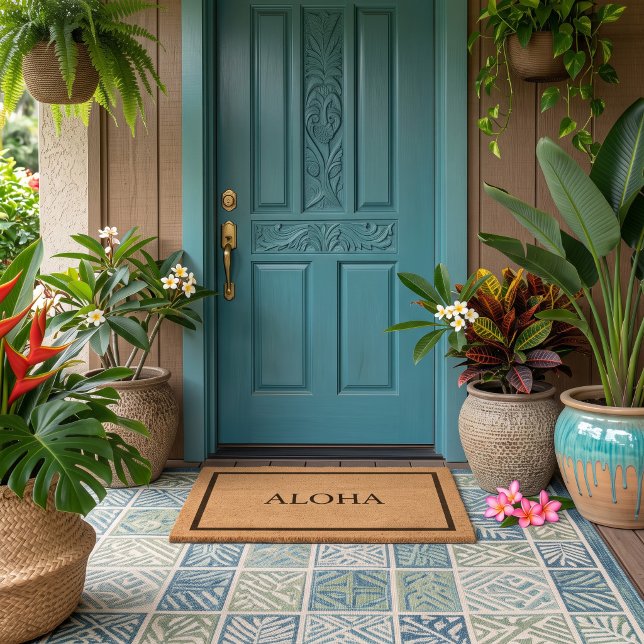 Aloha | Simple Custom Greeting Fiber Doormat (Creator Uploaded)
