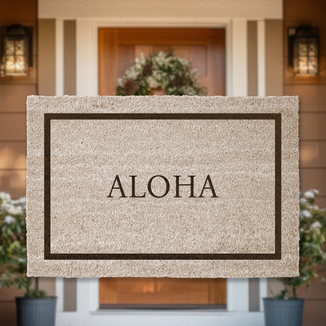 Aloha | Simple Custom Greeting Fiber Doormat (Creator Uploaded)