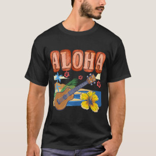 Aloha Spam Hawaii Ukulele - Waikiki Beach T-Shirt