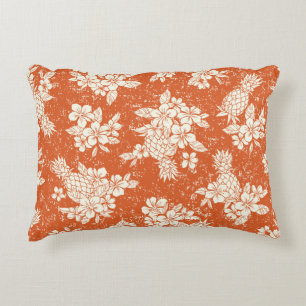 Aloha Spirit: Hibiscus-Pineapple Harmony. Accent Pillow