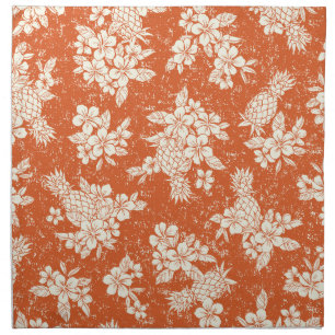 Aloha Spirit: Hibiscus-Pineapple Harmony. Cloth Napkin
