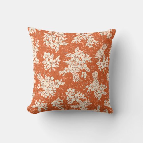 Aloha Spirit Hibiscus_Pineapple Harmony Throw Pillow
