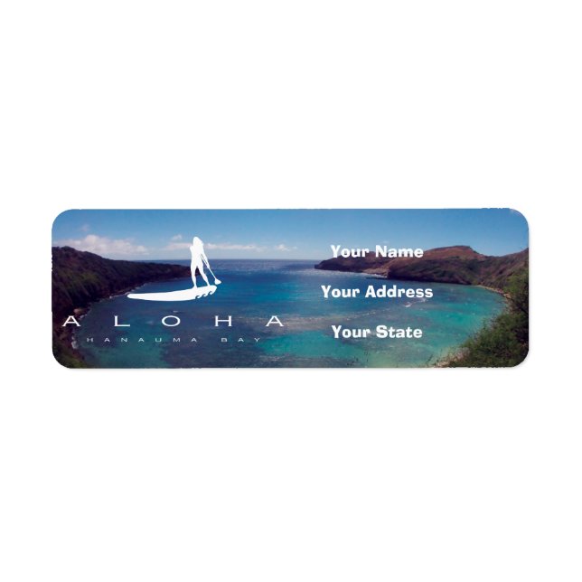 Aloha Stand Up Paddle and Hanauma Bay Label (Front)