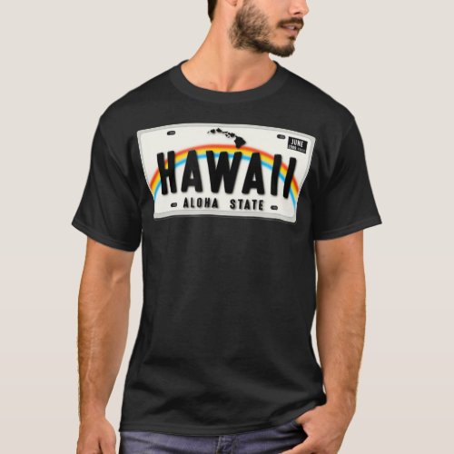 Aloha State Hawaii License Plate T_Shirt