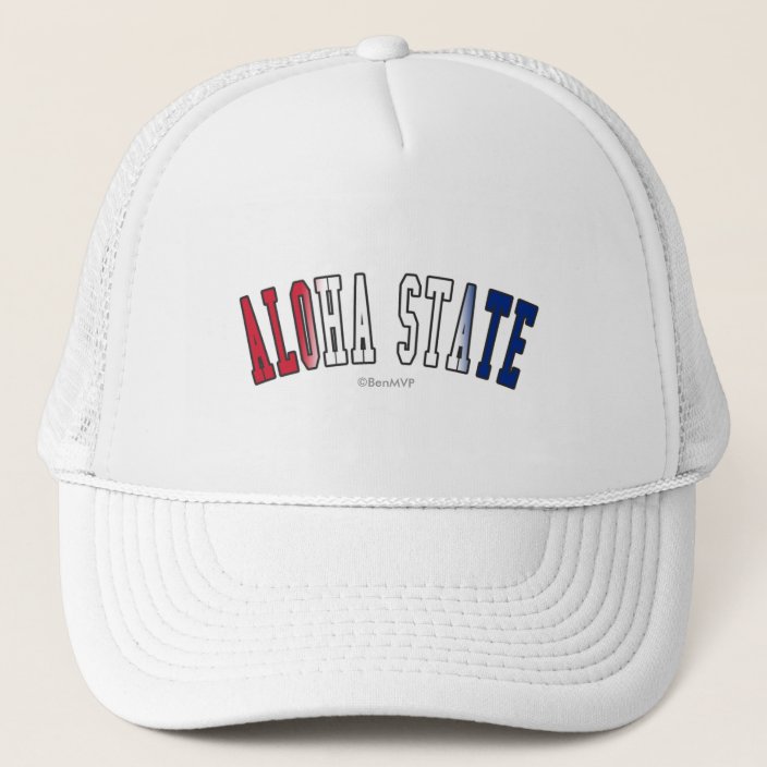 Aloha State in State Flag Colors Mesh Hat