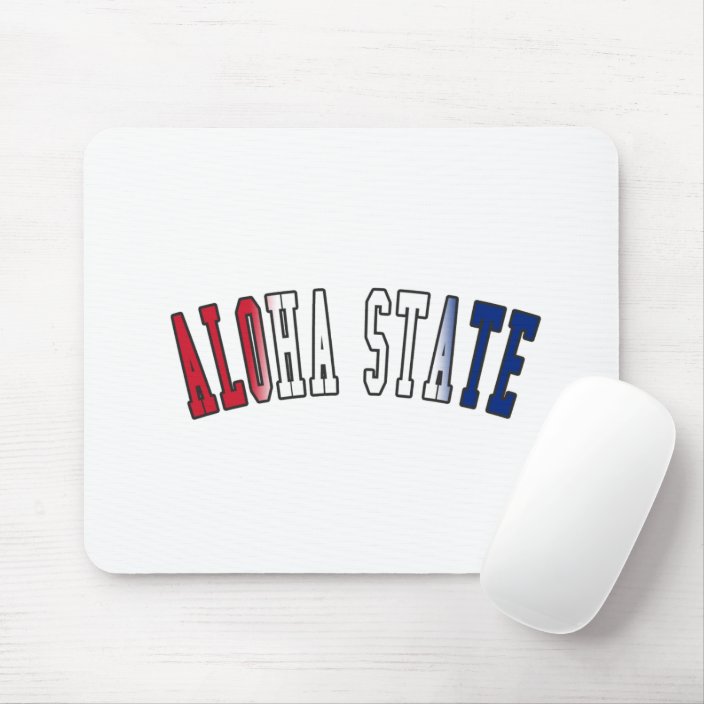 Aloha State in State Flag Colors Mouse Pad