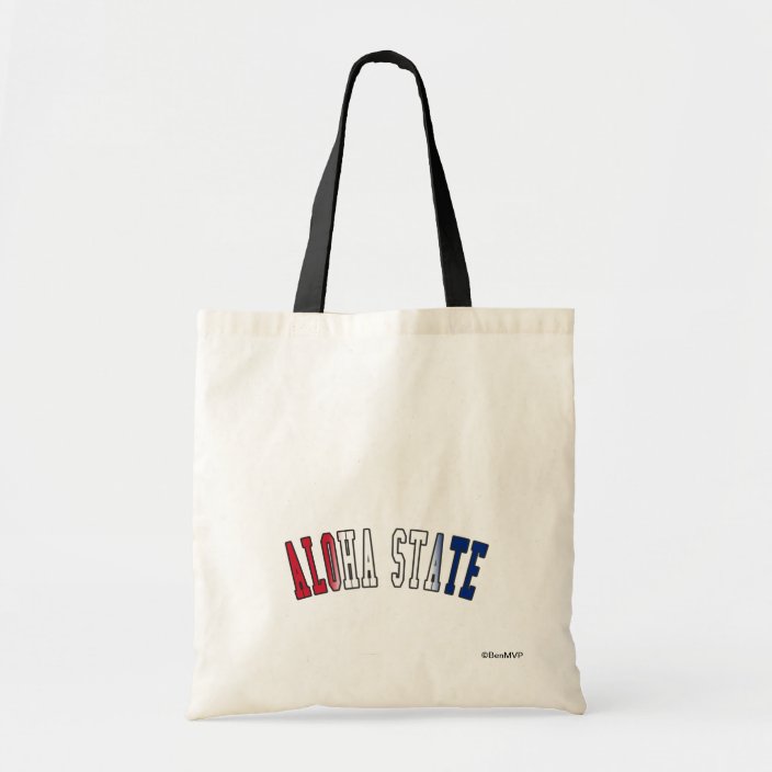 Aloha State in State Flag Colors Tote Bag