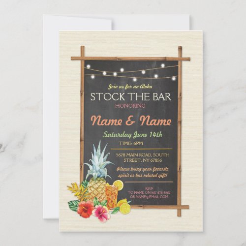 Aloha Stock The Bar Cocktail Engagement Invite