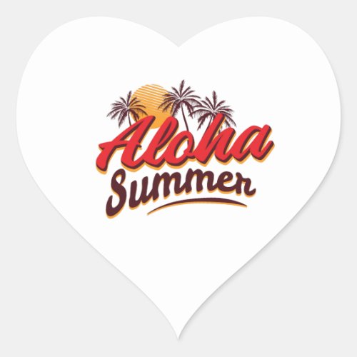 Aloha Summer Heart Sticker