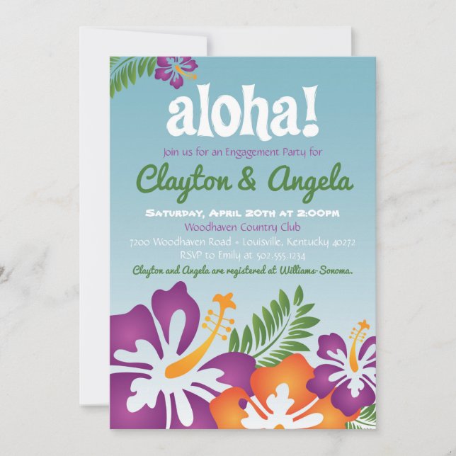 Aloha Summer Luau Invitation (Front)