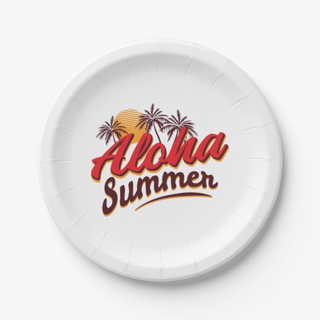 Aloha Summer Paper Plates (Front)
