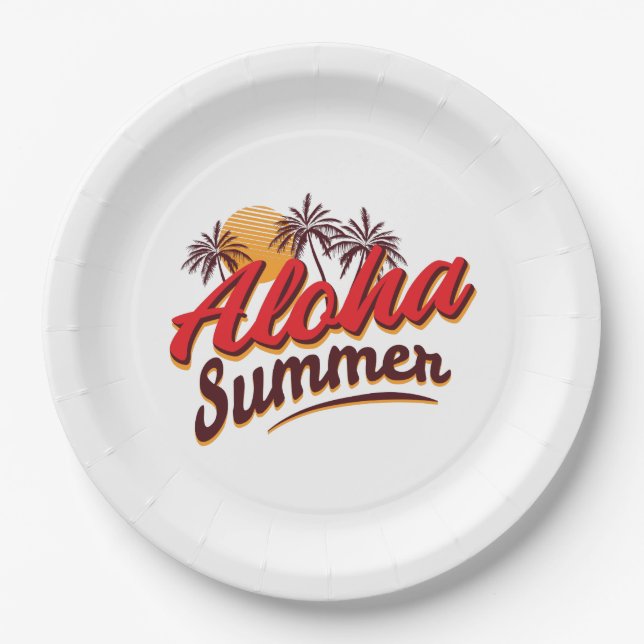 Aloha Summer Paper Plates (Front)