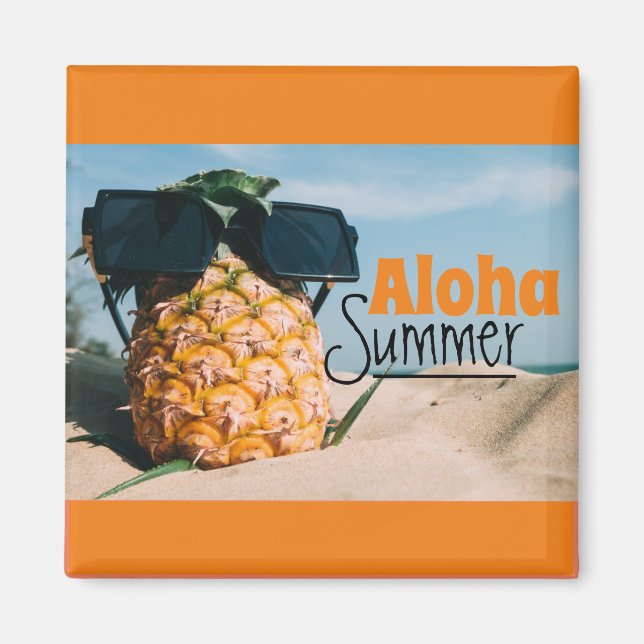 Aloha Summer - Square Magnet (Front)