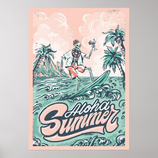 Aloha Summer Surfing Poster (Front)