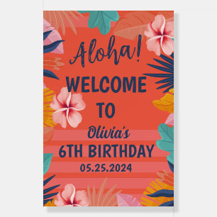 Aloha summer tropical birthday Welcome Sign