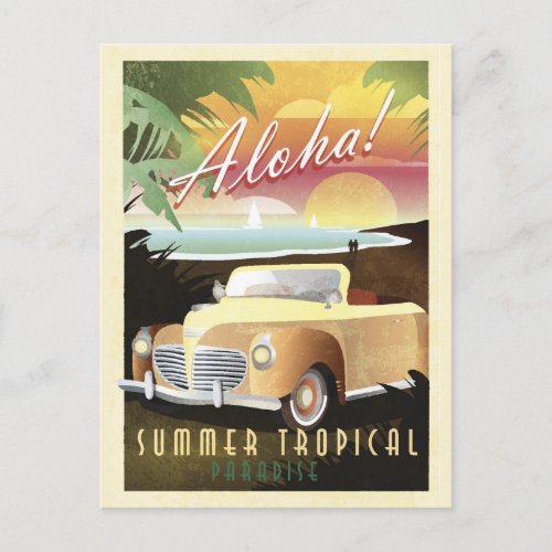 Aloha Summer Tropical Paradise Postcard