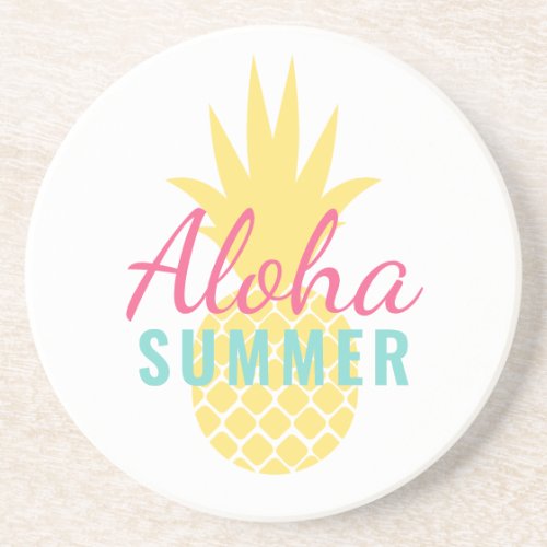 Aloha Summer Tropical Yellow Pineapple Coaster