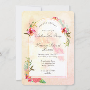 Aloha Sunrise Arch Watercolor Invitation