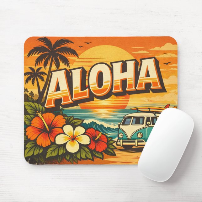 Aloha Sunset Island Vacation Vibes Mouse Pad (With Mouse)