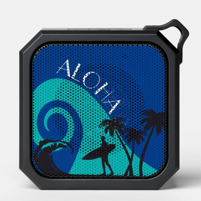 Aloha Surf and Palm Trees Bluetooth Speaker (Front)