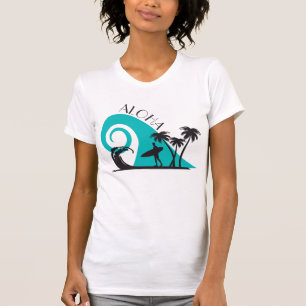 Aloha Surf and Palm Trees Modern T-Shirt