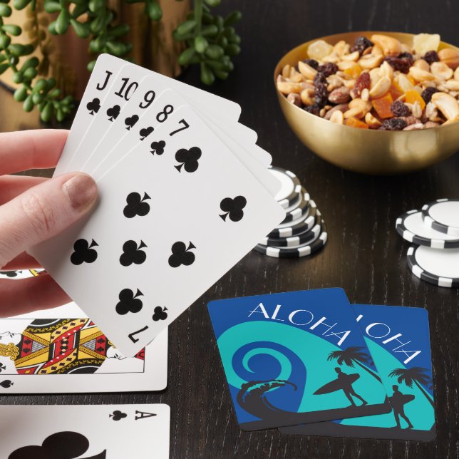 Aloha Surf and Palm Trees Poker Cards (In Situ)