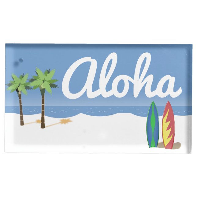 Aloha Surf Beach Place Card Holder (Front)