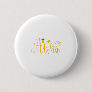 Aloha -Surfer- Palms -Tropical- Retro-Beach-Funny Button