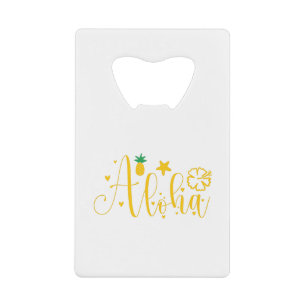 Aloha -Surfer- Palms -Tropical- Retro-Beach-Funny Credit Card Bottle Opener