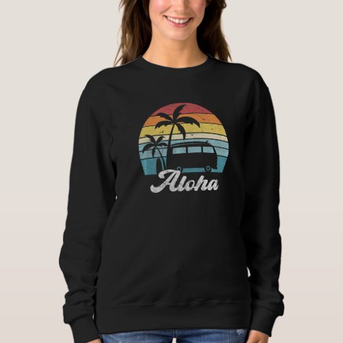 Aloha Surfer Surf Vacation Hawaiian Vintage Beach  Sweatshirt
