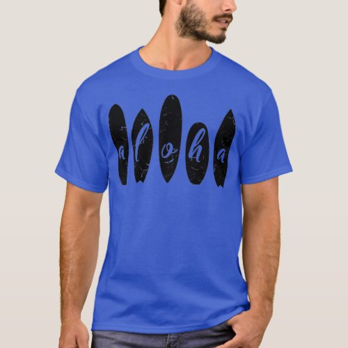 Aloha Surfing Beach Summer Surfboard Hawaii Vacat T_Shirt