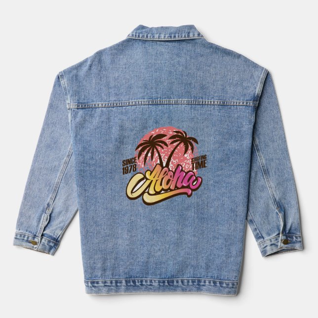 Aloha Surfing Time Denim Jacket (Back)