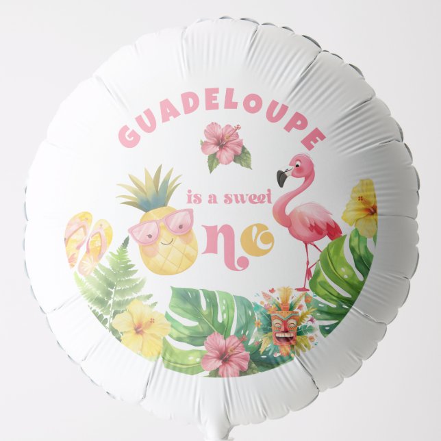 Aloha Sweet One Hawaii luau birthday party Balloon (Front)